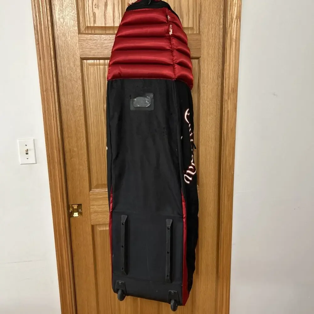 Flaws See Pics! Callaway Golf Travel Bag w Wheels Black Red Club Cover Rolling
